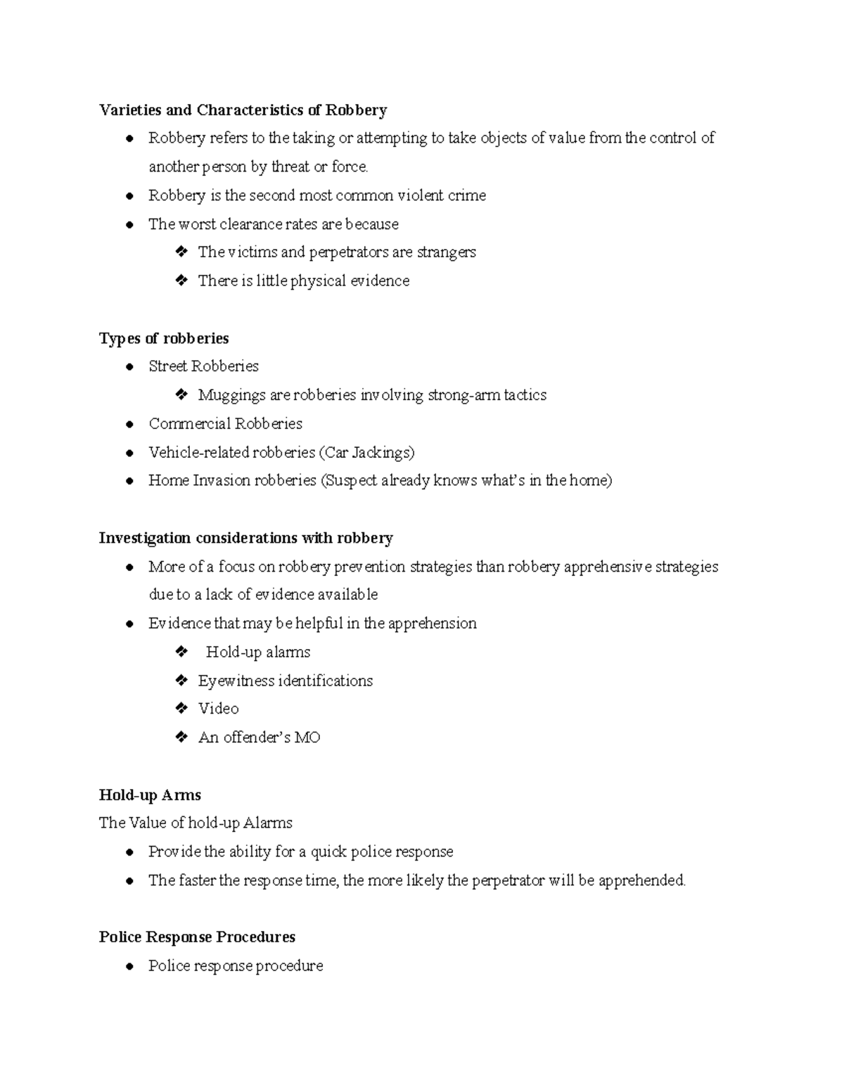 The Investigation of robbery - Varieties and Characteristics of Robbery ...