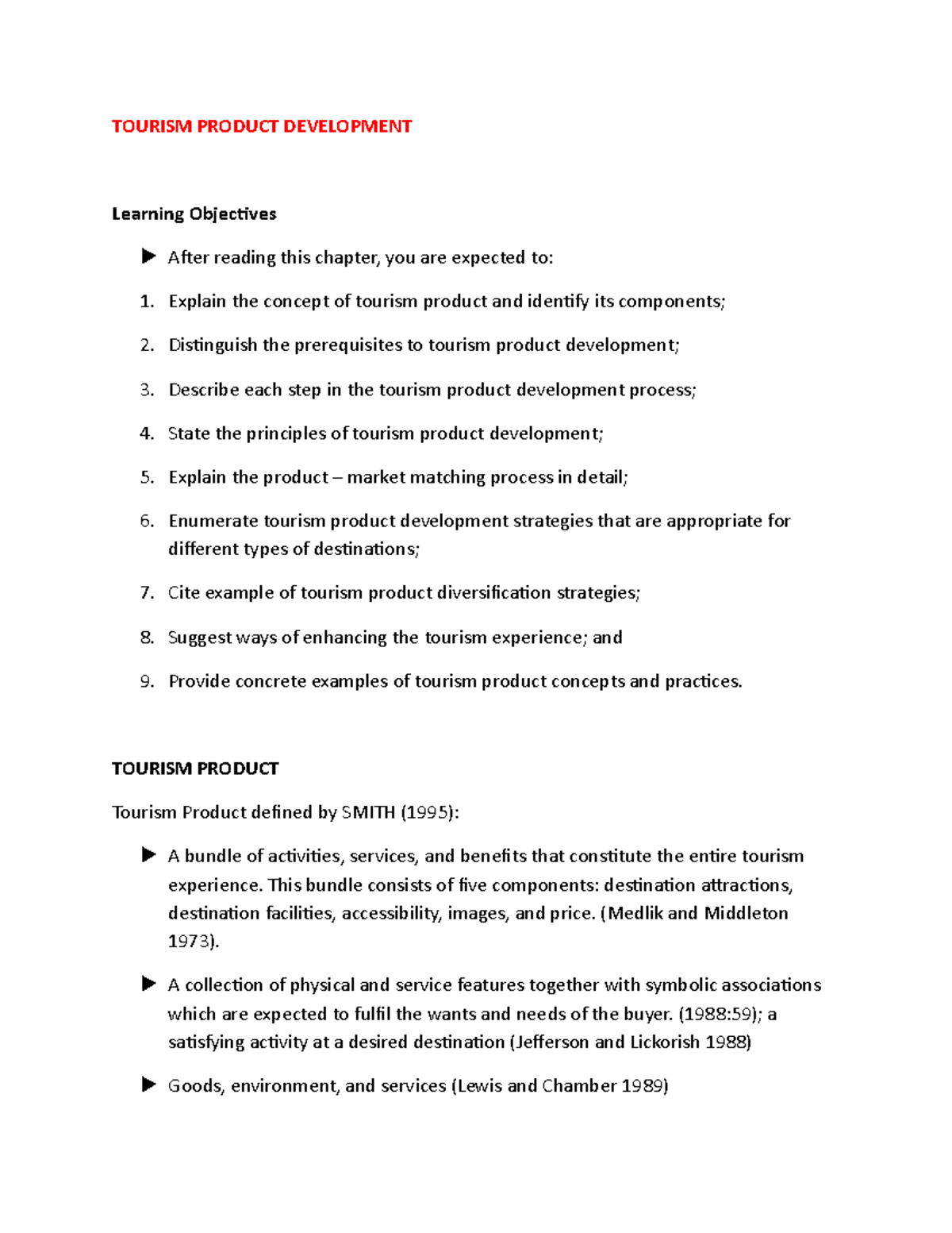 What Are The Steps For Tourism Product Development