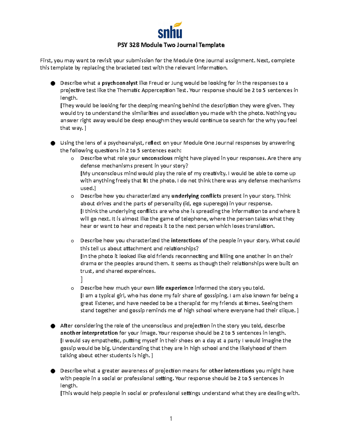 PSY 328 Module Two Journal Template PSY 328 Module Two Journal 