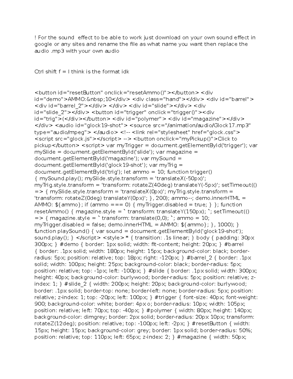 HTML CSS only glock with Sound - ! For the sound effect to be able to ...