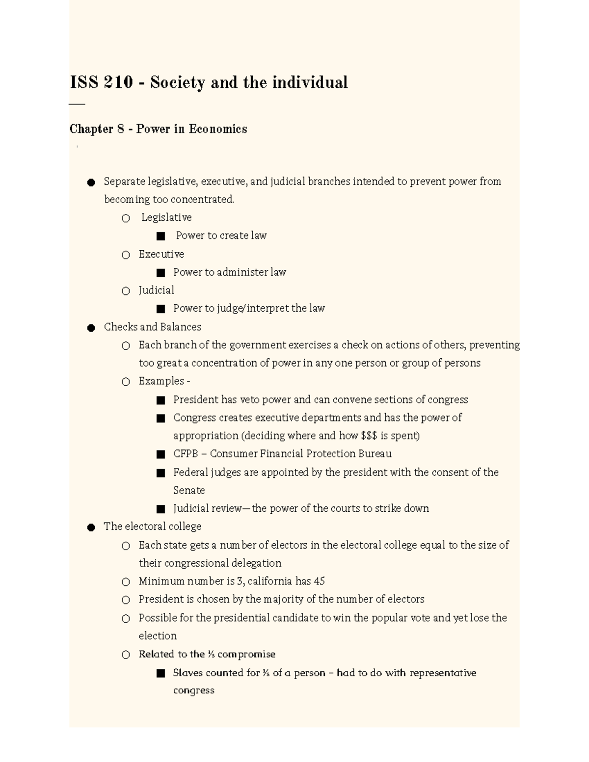 Chapter 8 - Lecture notes 8 - ISS 210 - Society and the individual ...