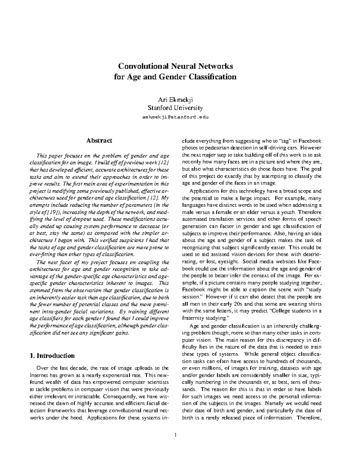 Convolutional neural networks for age and gender classification ...