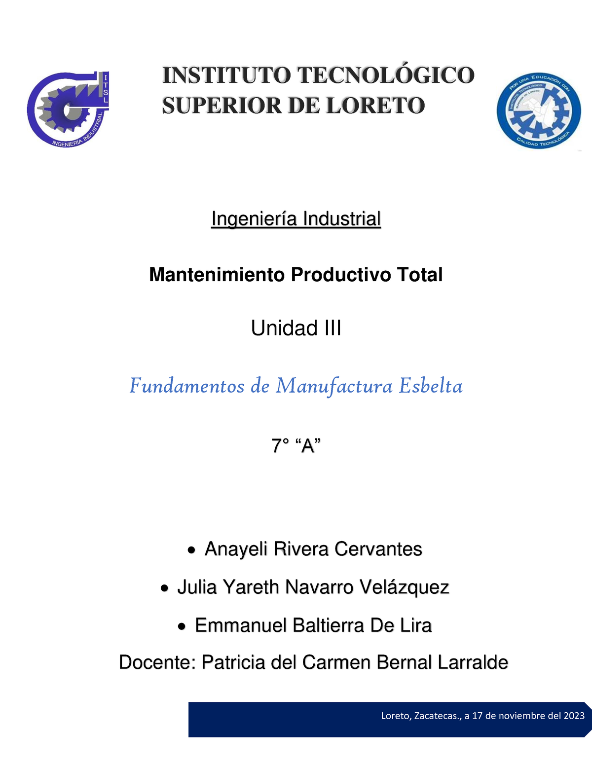 Proyecto Aplicativo TPM-2 - Ingeniería Industrial Mantenimiento ...