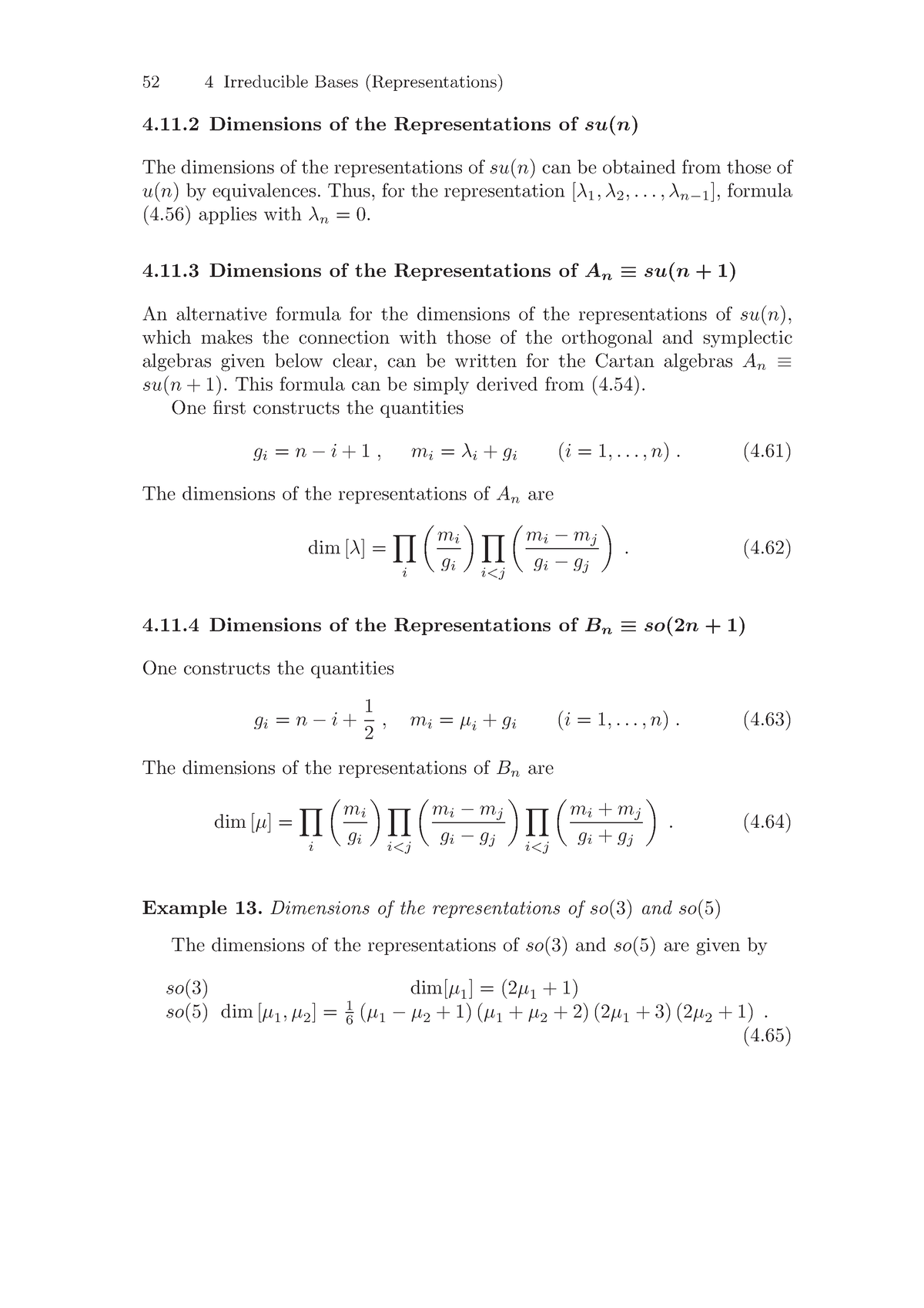 Lie Algebras And Applications-5 - 4.11 Dimensions Of The ...