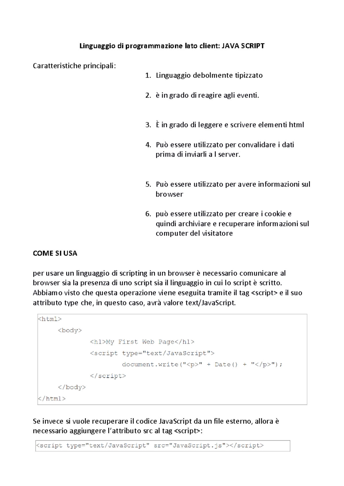 Linguaggio lato client riassunto - Linguaggio di programmazione lato ...