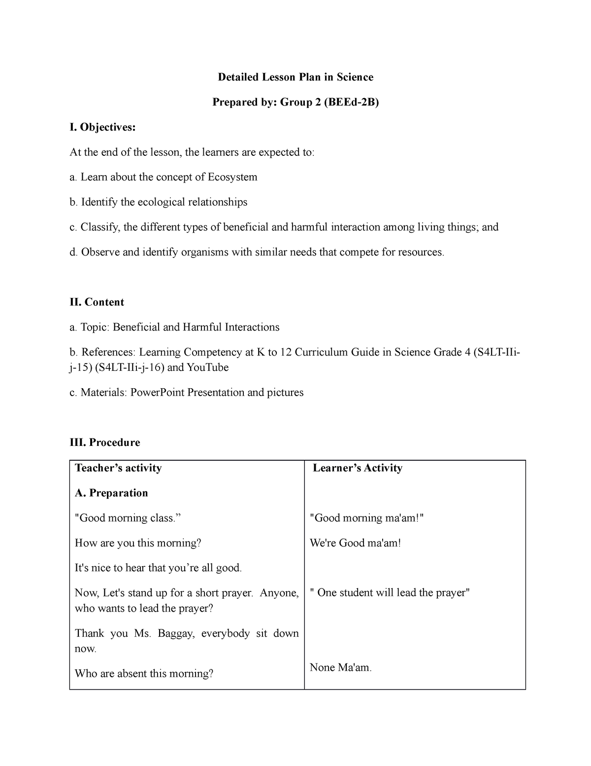 Lesson PLAN Final - to help students. - Detailed Lesson Plan in Science ...