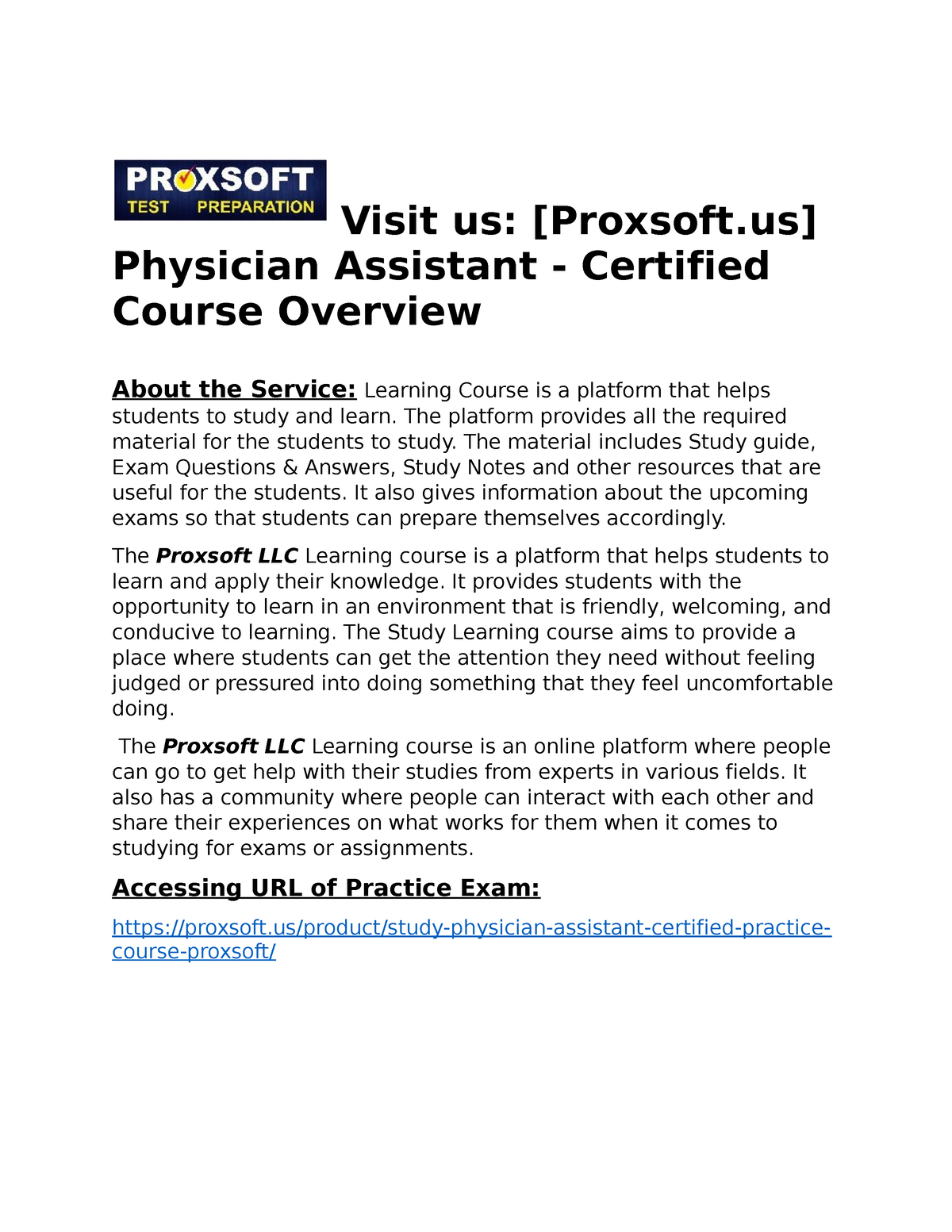 Physician Assistant Certified Practice Course Visit Us Proxsoft   Thumb 1200 1553 