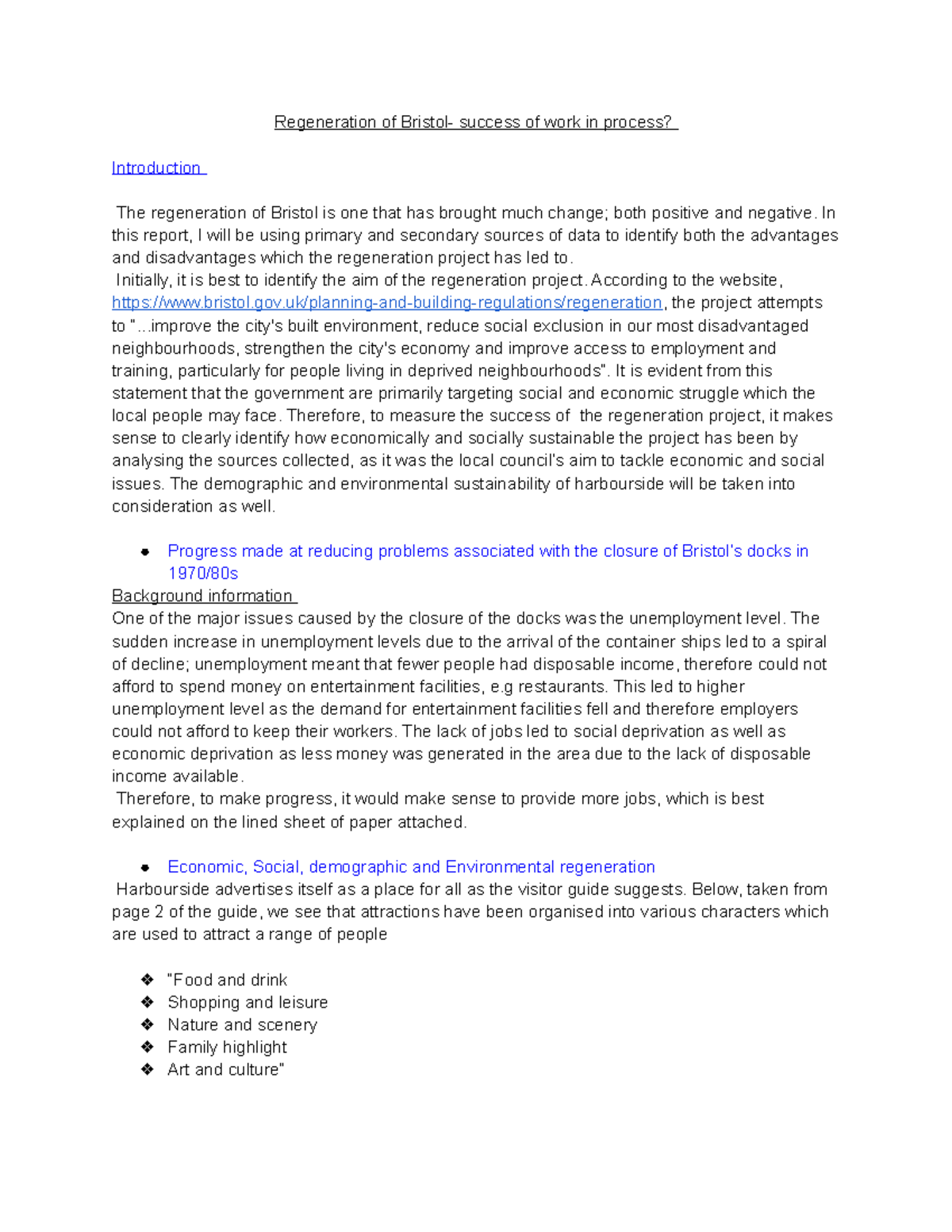 Geography field trip write up 818 BCU Studocu