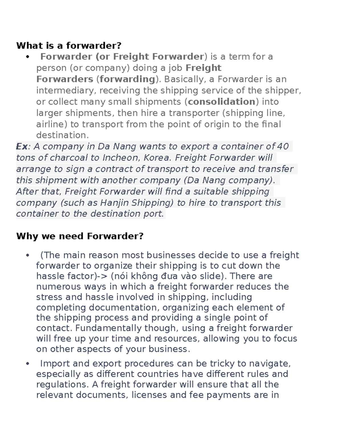 What is forwarder ? - Studocu