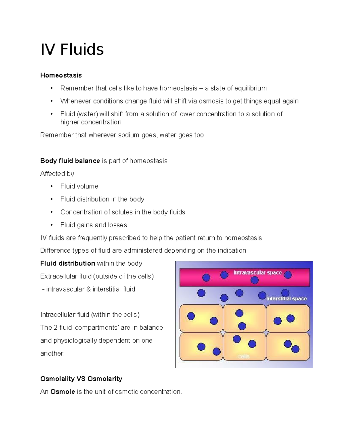 IV Fluids in Nursing Care - IV Fluids Homeostasis - Remember that cells ...