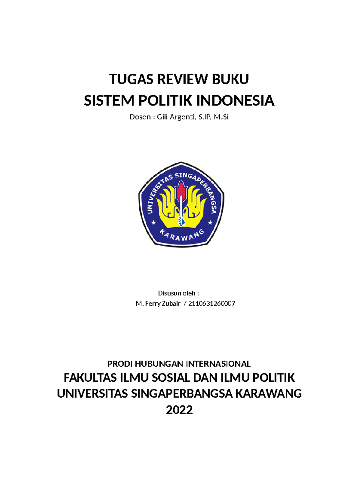 Review Buku Politik Bebas Aktif - TUGAS REVIEW BUKU SISTEM POLITIK ...