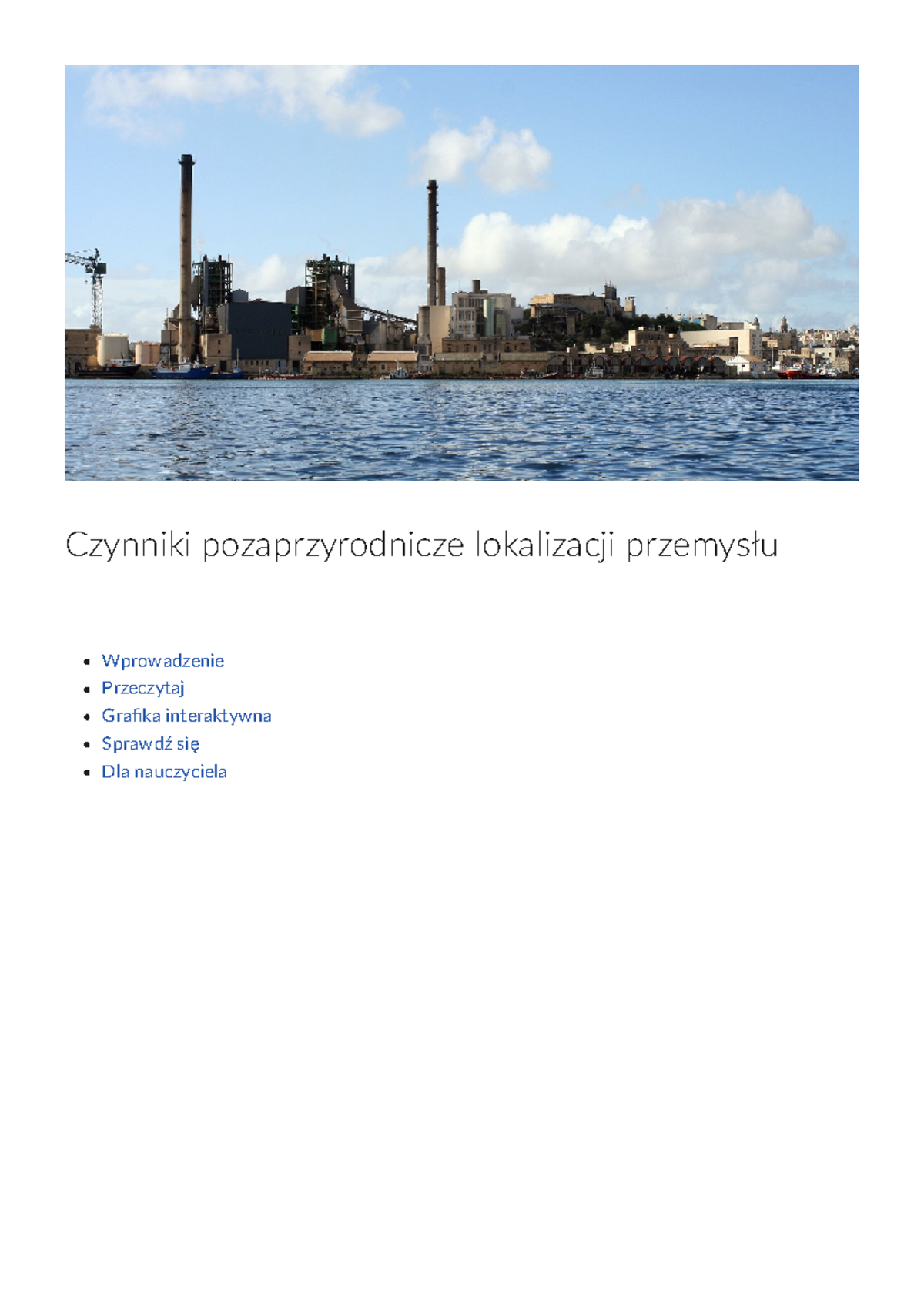 Czynniki pozaprzyrodnicze lokalizacji przemyslu - Czynniki