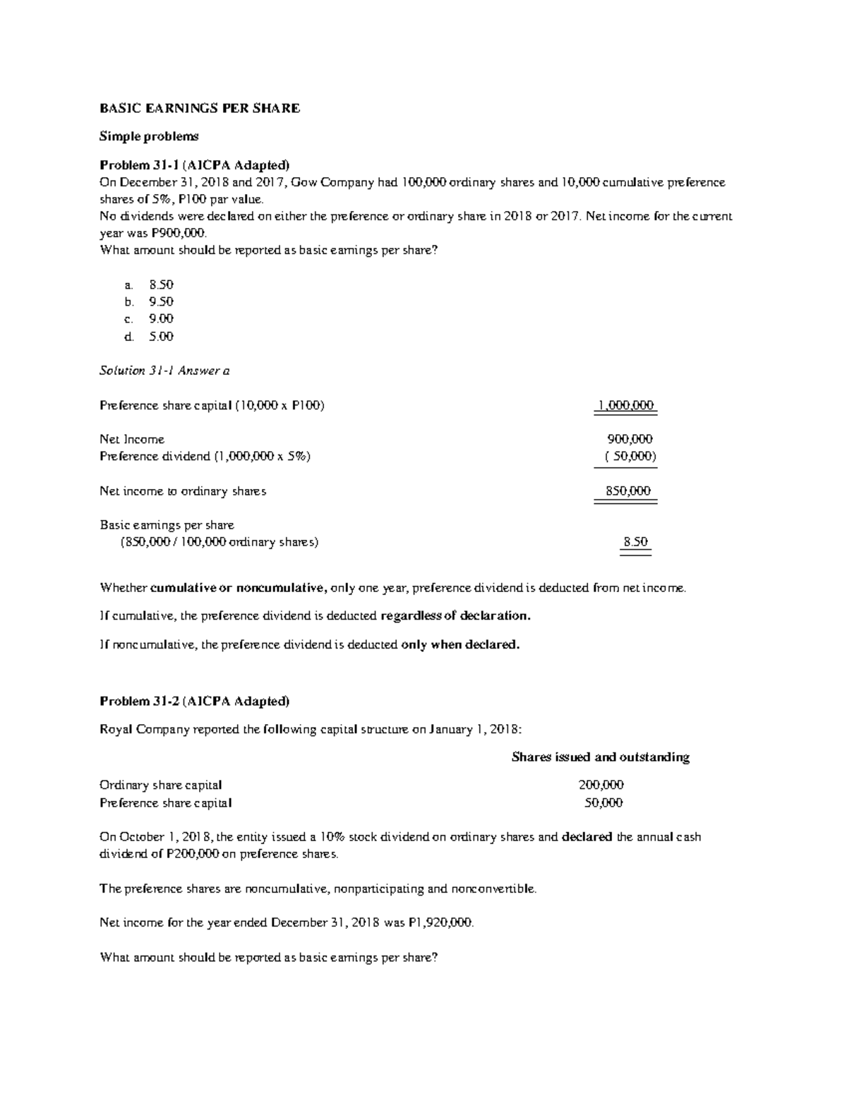 424678661 Basic Earnings Per Share - BASIC EARNINGS PER SHARE Simple ...