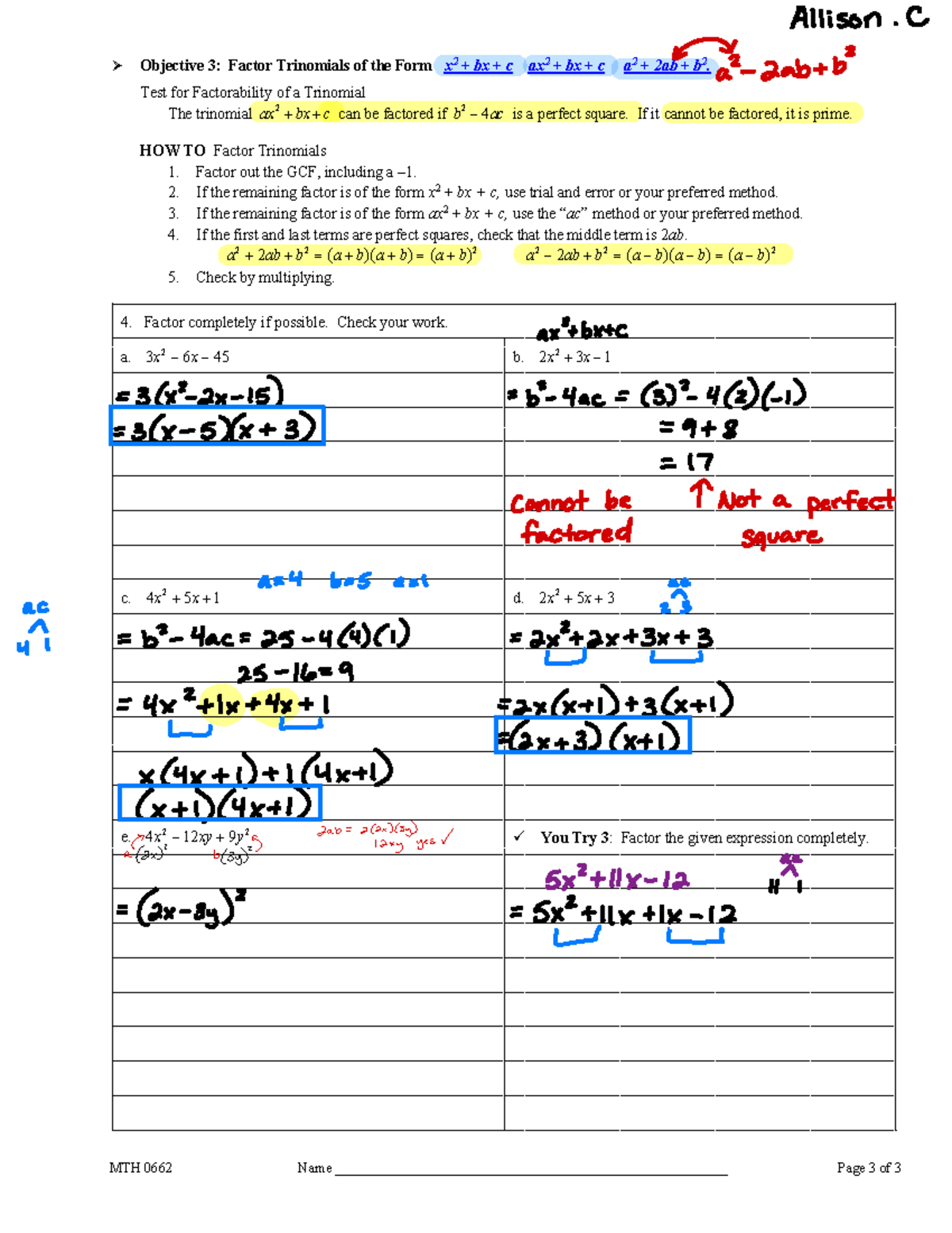 Lecture 0- Workshop - Full Notes - MTH 0662 Name - Studocu