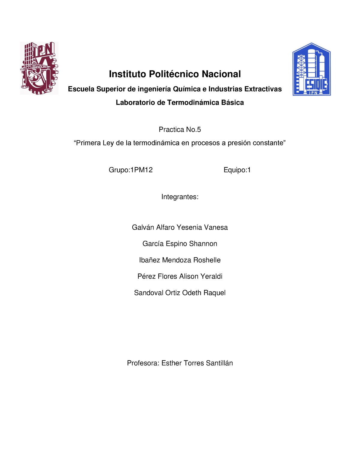 Practica 5 - Instituto Politécnico Nacional Escuela Superior de ...