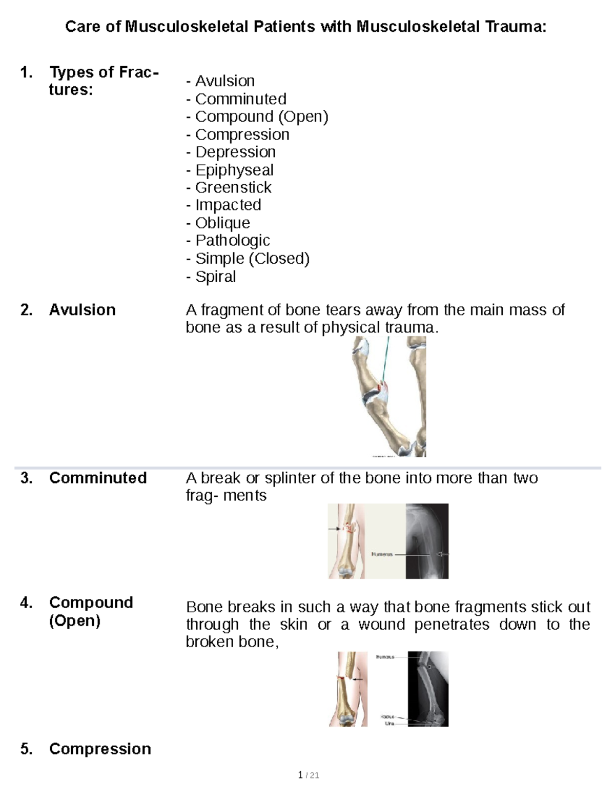 Care of Musculoskeletal Patients with Musculoskeletal Trauma ...
