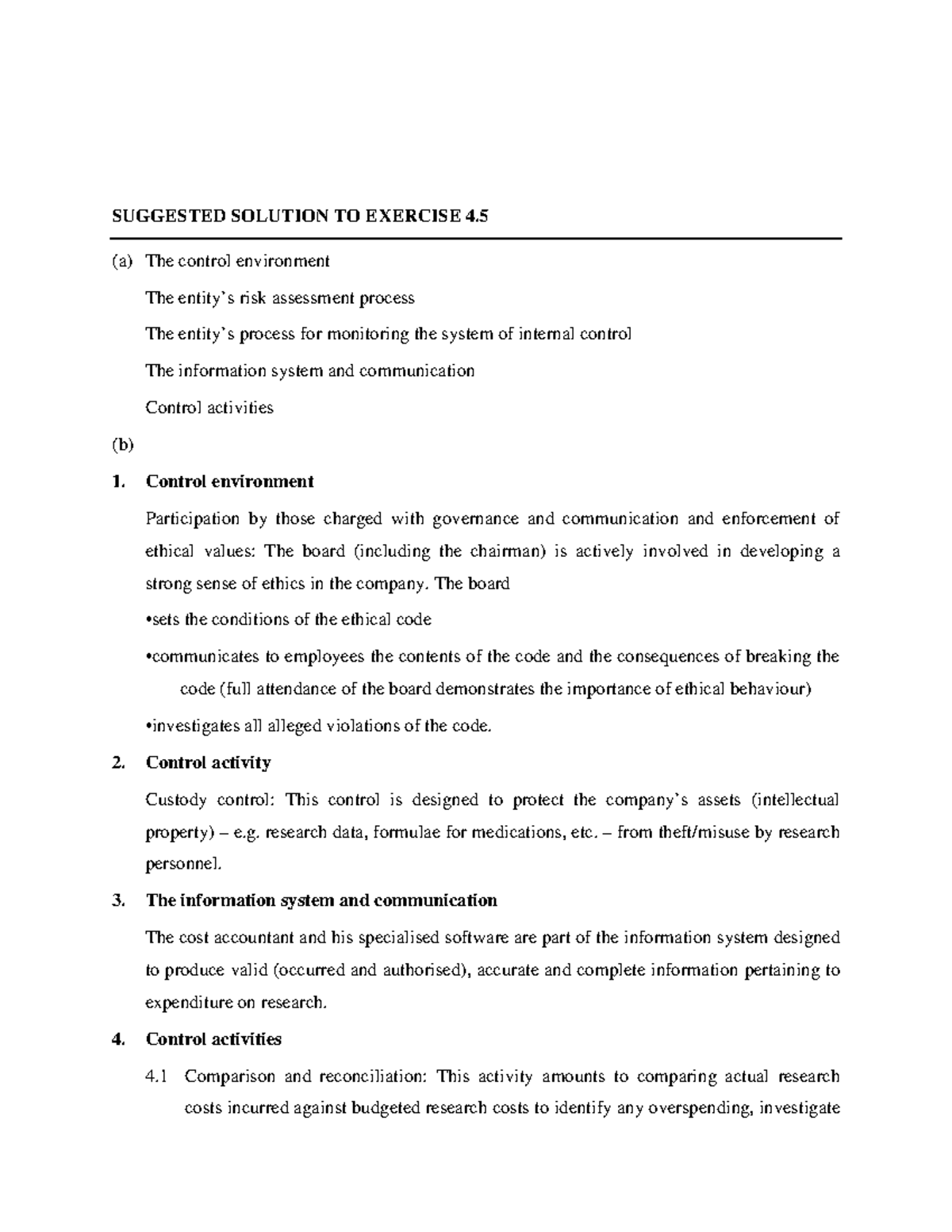 System Of Internal Control 2023 Tutorial Solutions Suggested