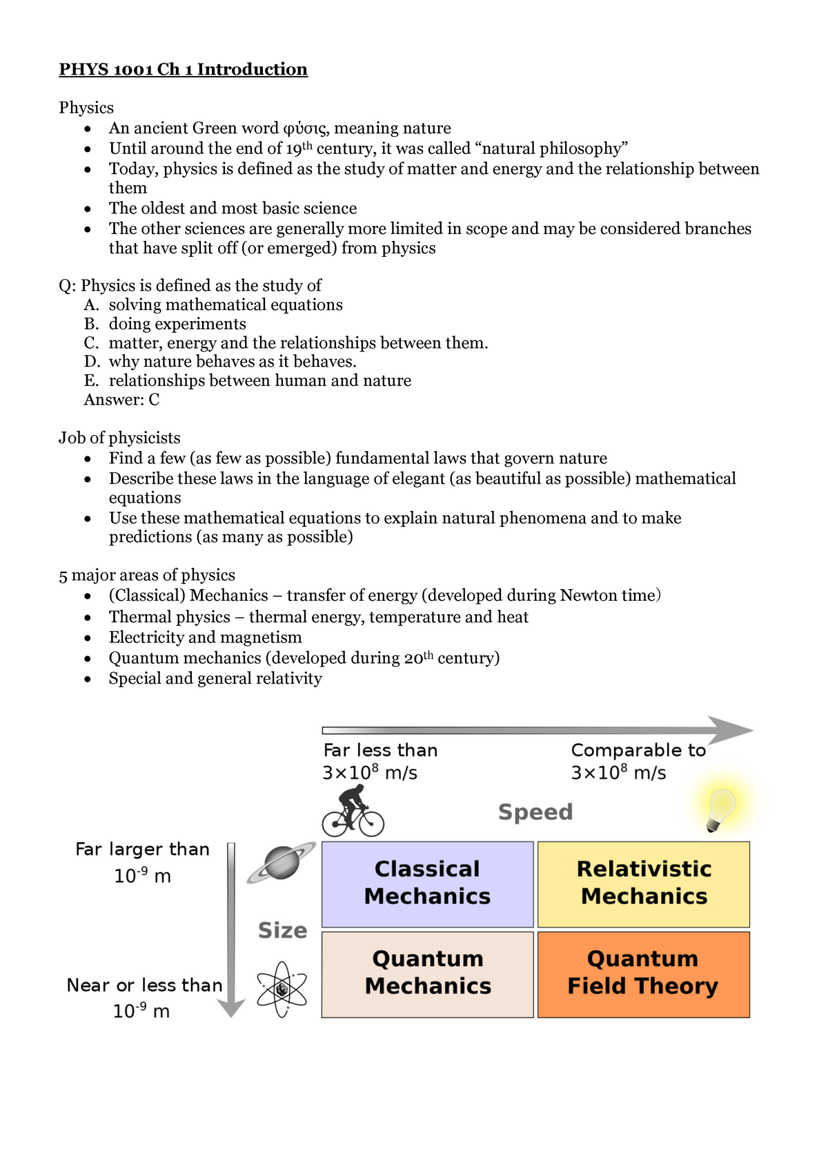 PHYS 1001 Ch 1 Introduction - PHYS 1001 Ch 1 Introduction Physics - An ...