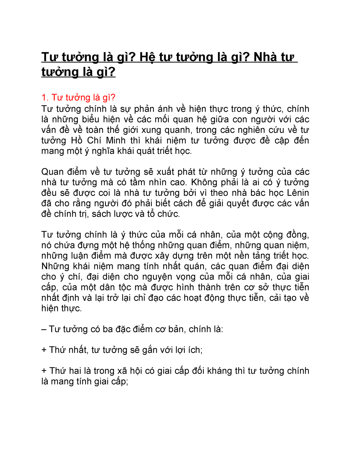 Tư tưởng là gì Hệ tư tưởng là gì Nhà tư tưởng là gì - Tư tưởng là gì? Hệ tư tưởng là gì? Nhà tư - Studocu