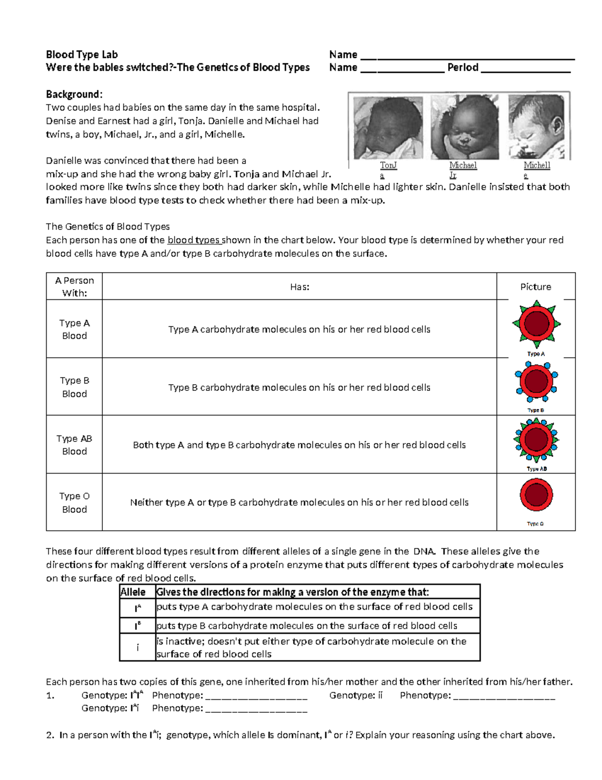 3-Blood Type Lab - science is cool - Blood Type Lab Name