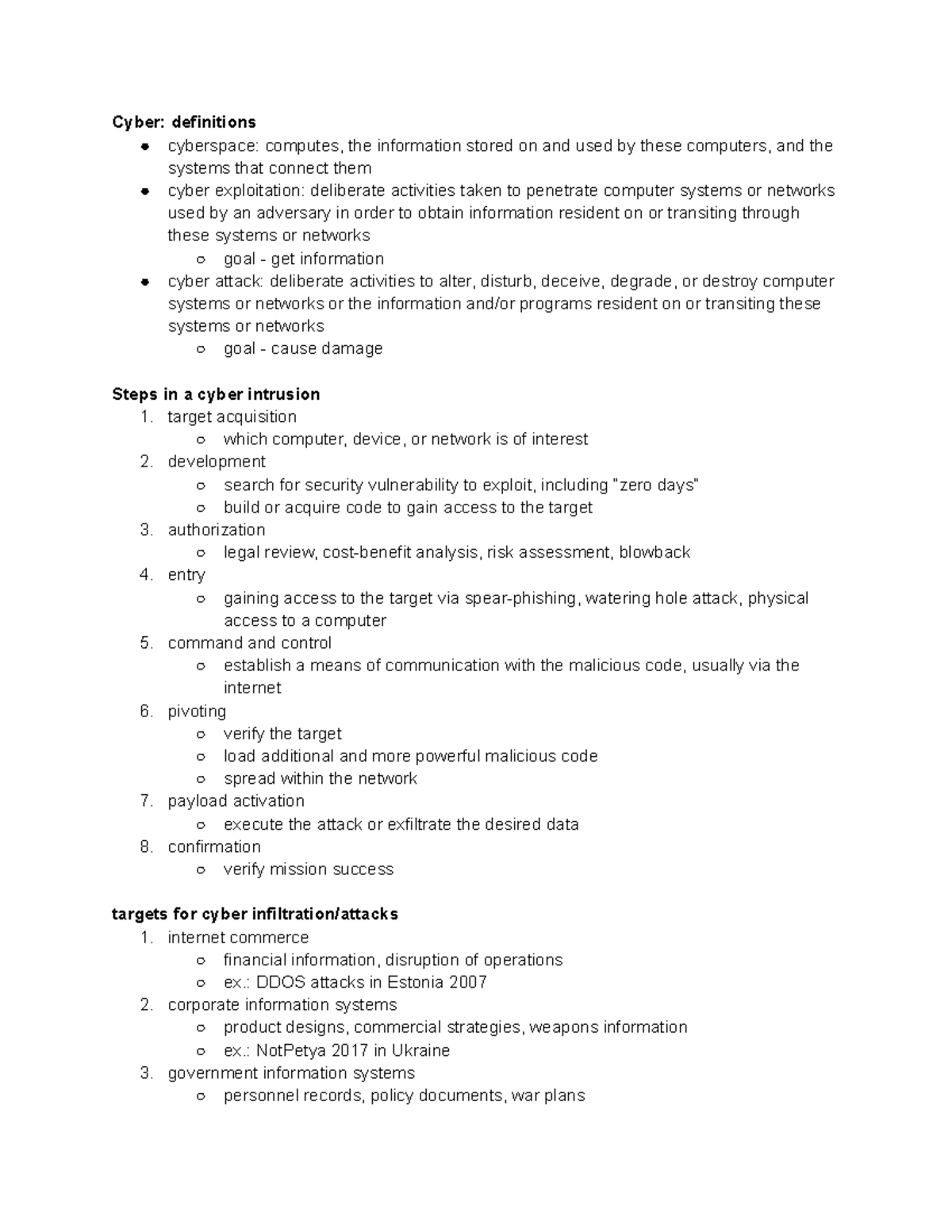 Cyber security - Cyber: definitions cyberspace: computes, the ...