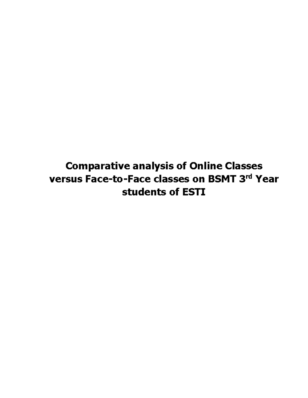 comparative essay about online classes or face to face interactions