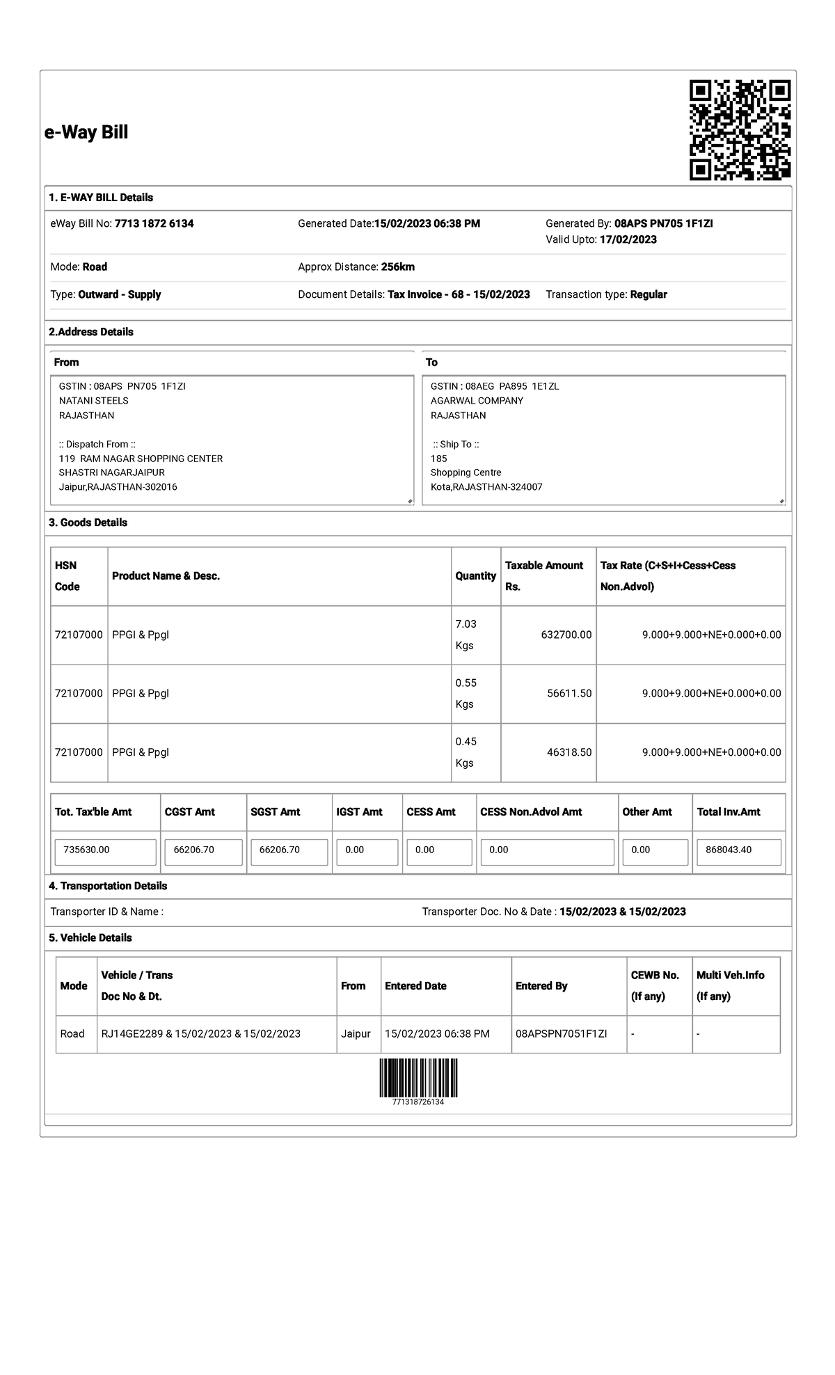 EWay Bill System 15 02 2023 1 eWay Bill EWAY BILL Details 2
