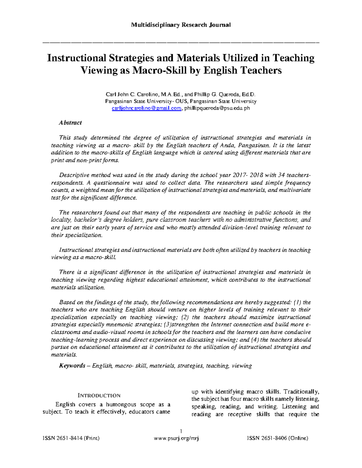 4.InstructionalStrategiesandMaterialsUtilizedinTeachingViewing