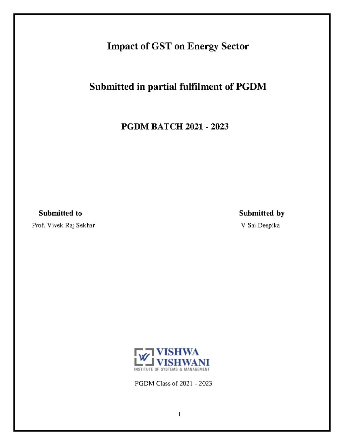 Impact of GST on Energy Sector Impact of GST on Energy Sector