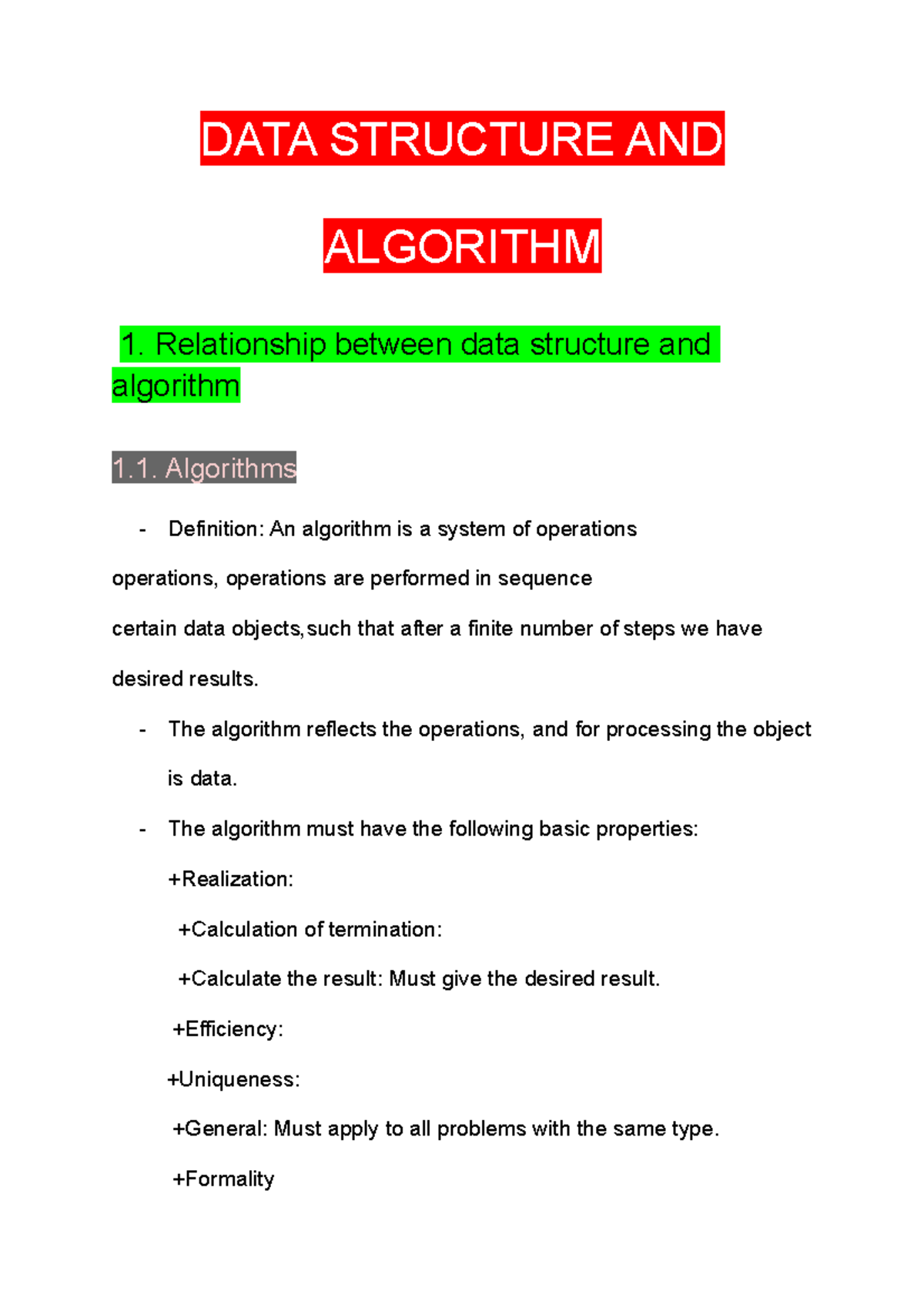 DATA Structure AND Analysis OF Alogorithms - DATA STRUCTURE AND ...