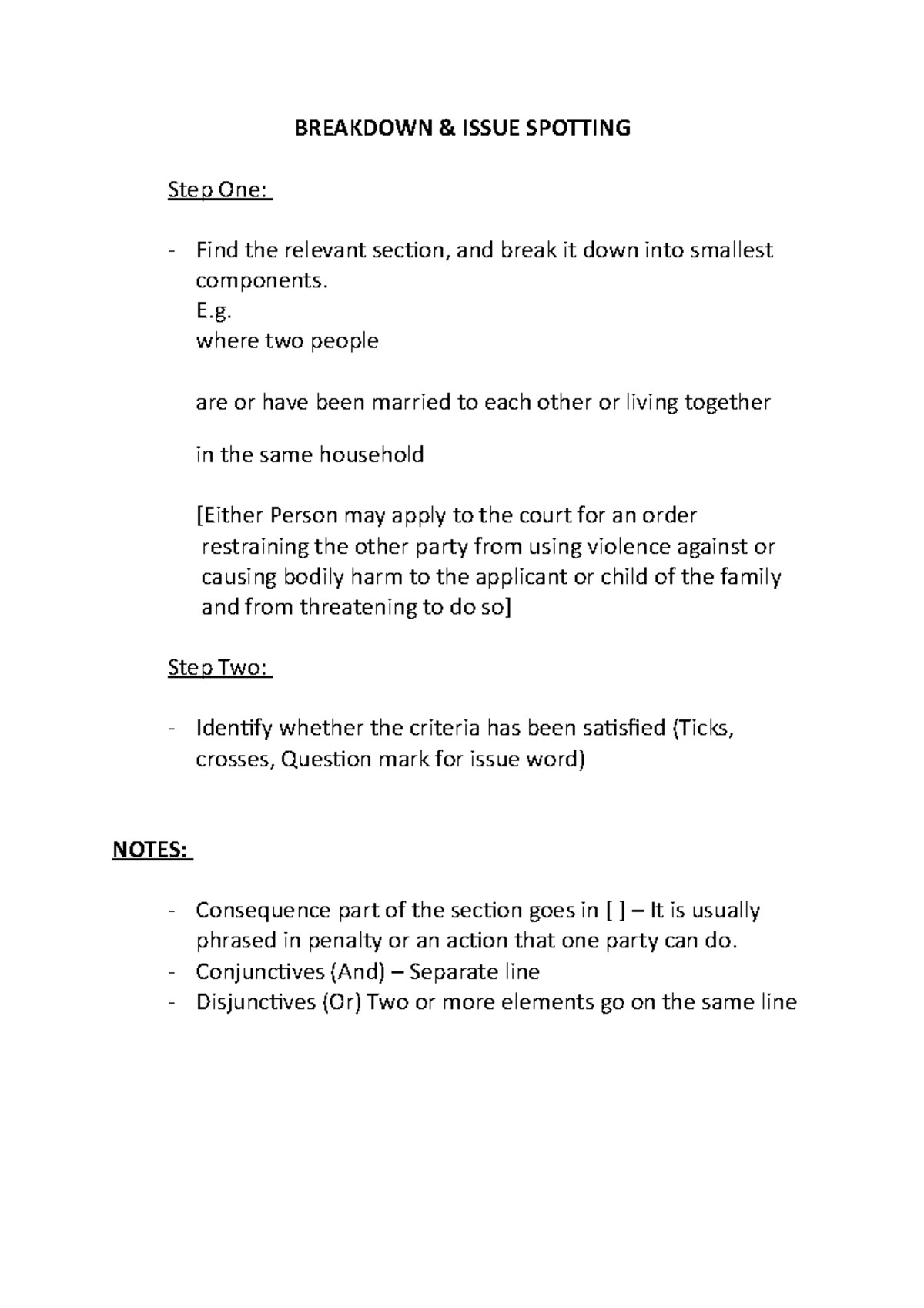 Laws123 Breakdown - BREAKDOWN & ISSUE SPOTTING Step One: Find the ...