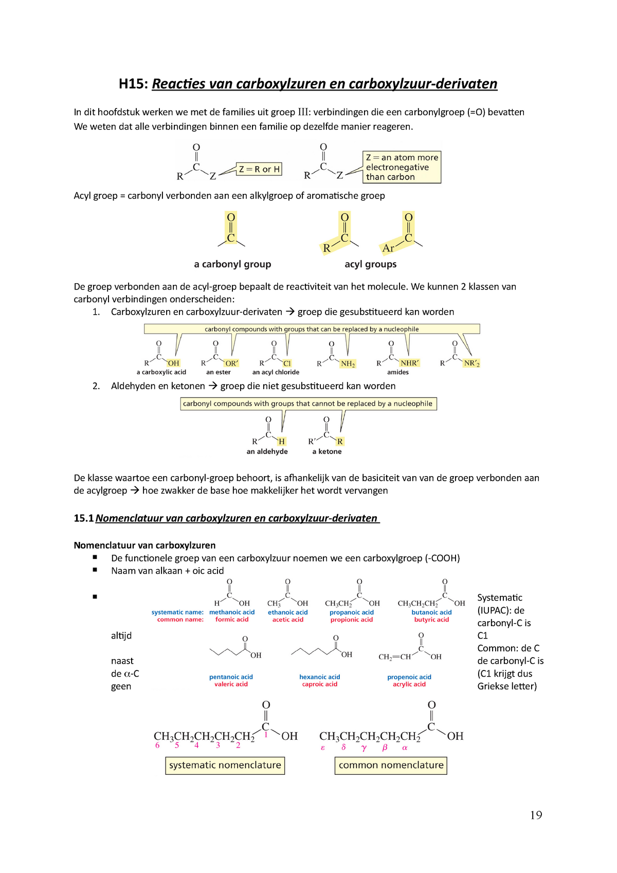 H15-17 - Samenvatting Organische Chemie II - H15: Reacties Van ...