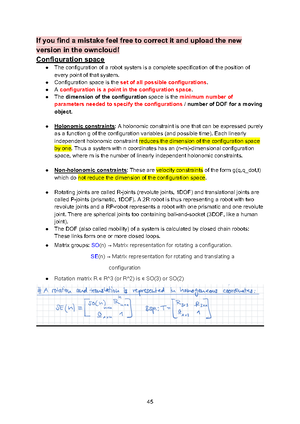 Zusammenfassung Robot Motion Planning SS2017 a