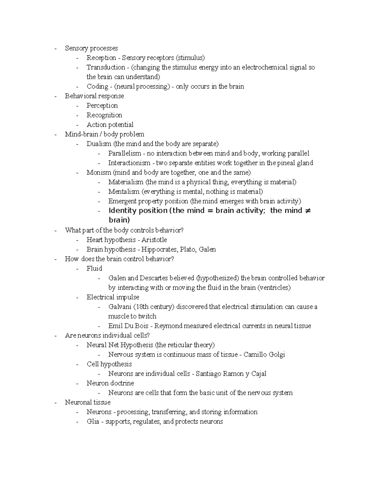 PSYC 2 Midterm 1 Study Guide - Sensory processes Reception - Sensory ...
