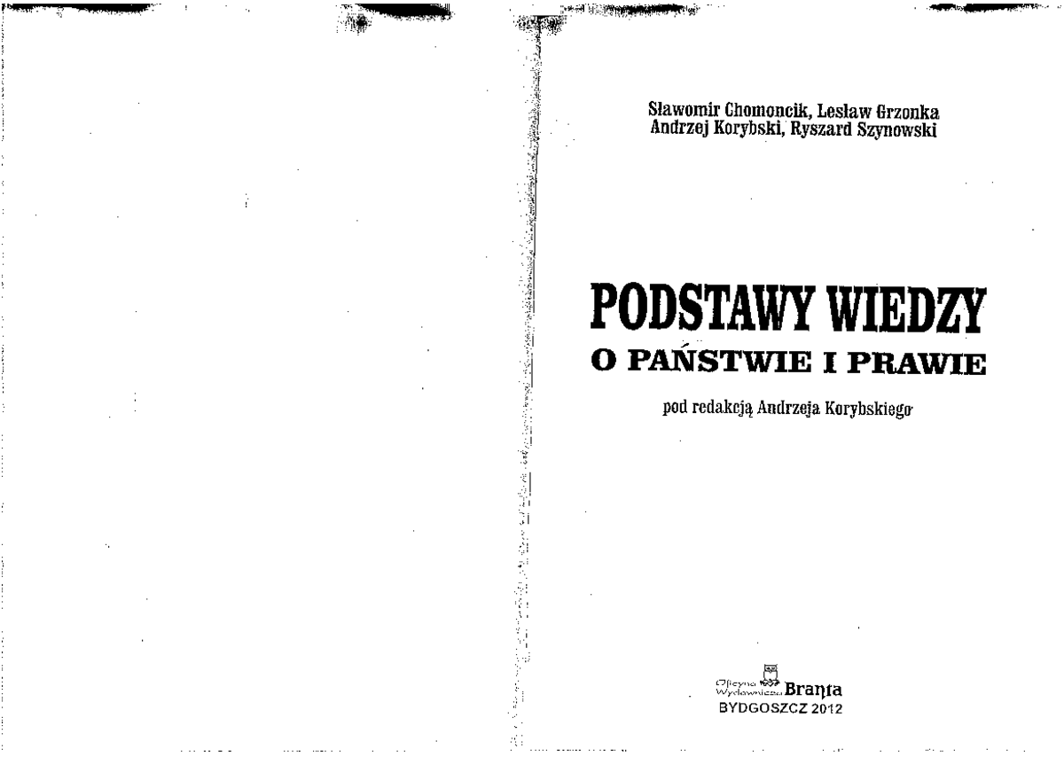 Kompendium Wiedzy O Społeczeństwie Państwie I Prawie Pdf
