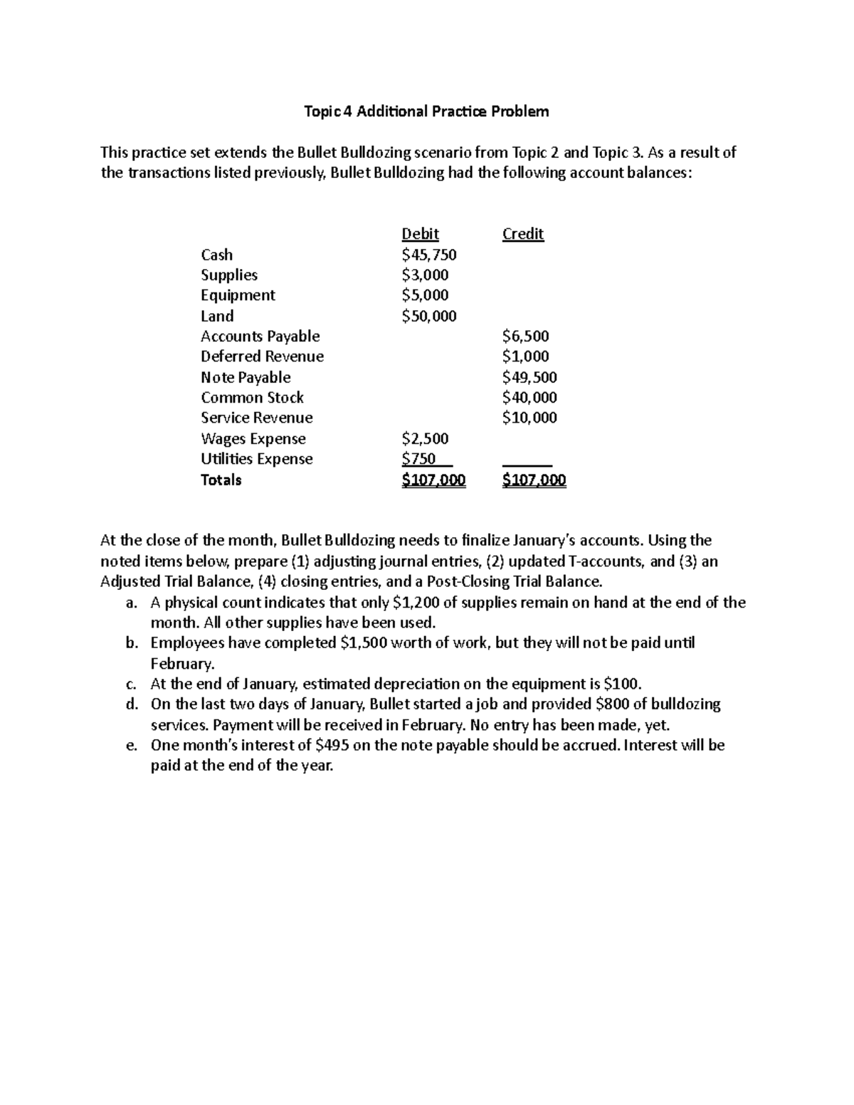 Topic 4 Additional Practice Problem - Topic 4 Additional Practice ...