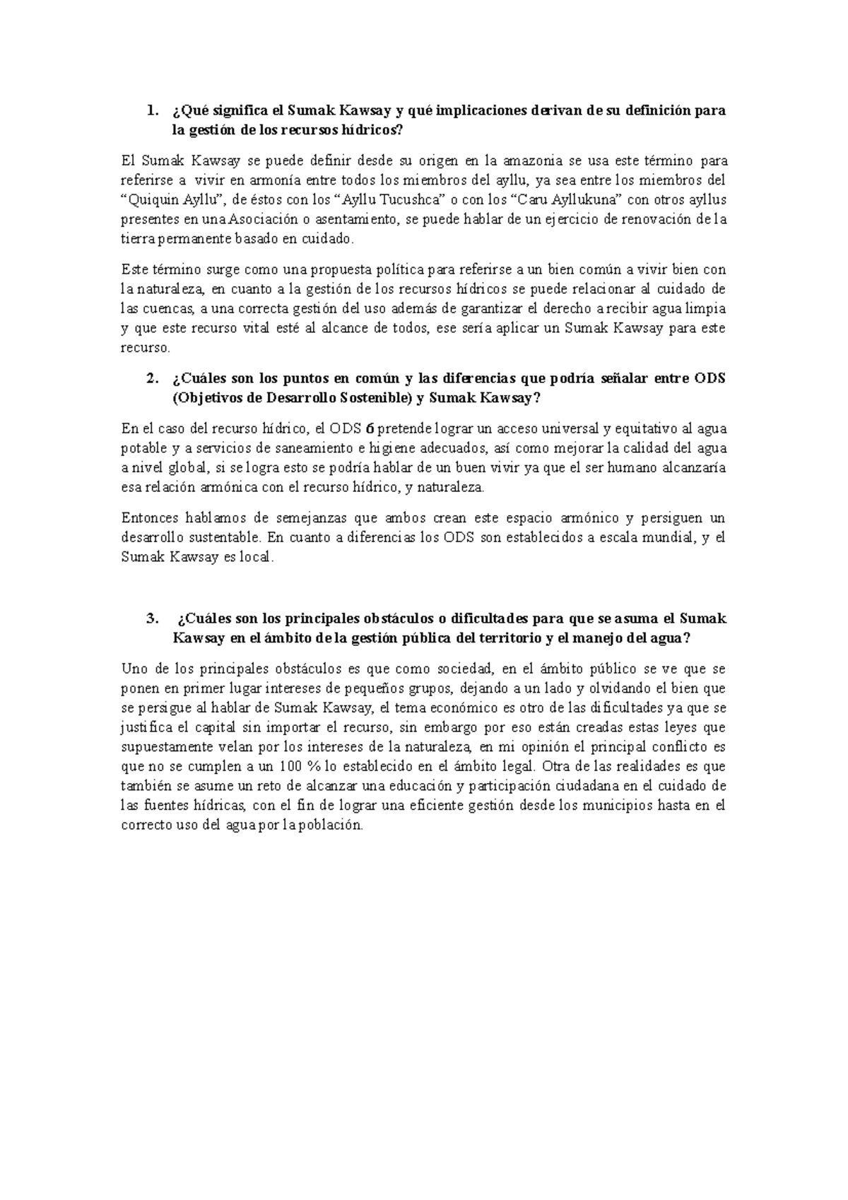 Qué significa el Sumak Kawsay y qué implicaciones derivan de su