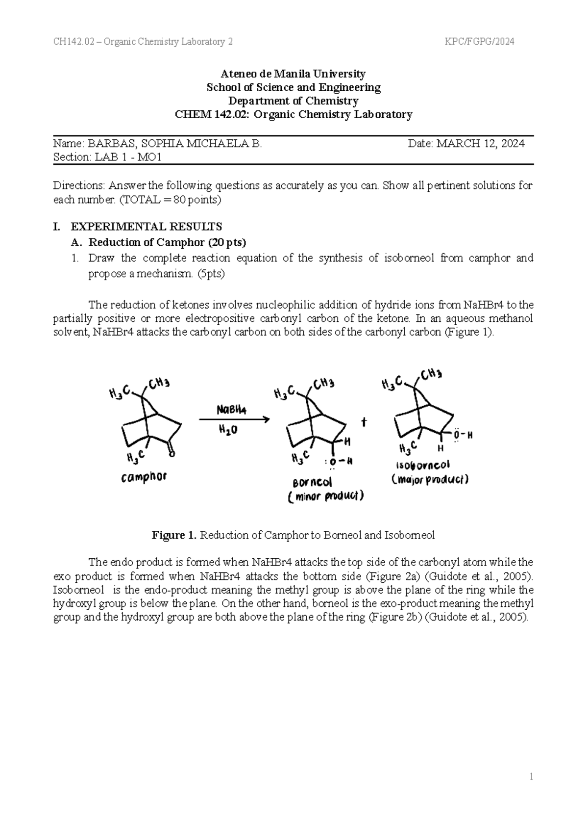 CH142.02 Red-Ox Worksheet - Ateneo de Manila University School of ...