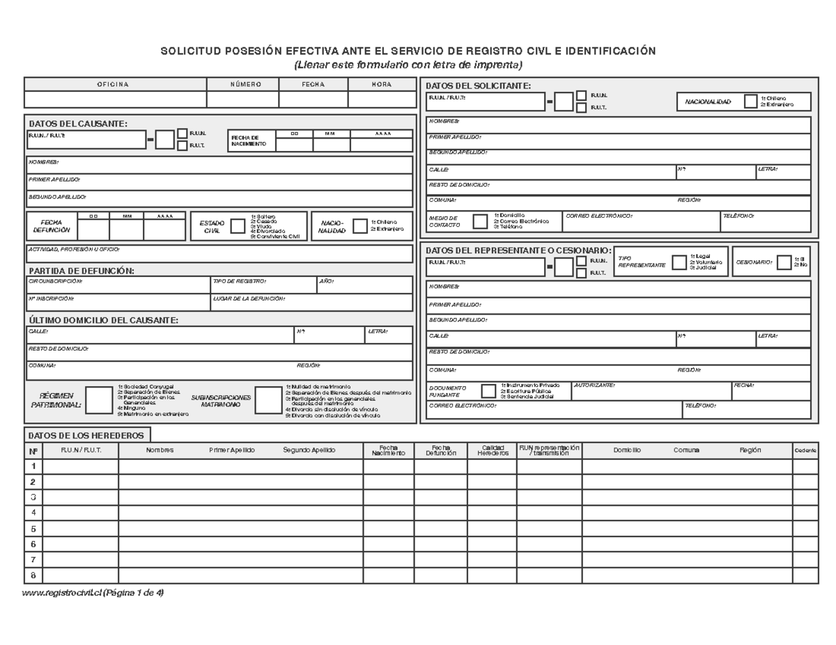Formulario Posesion Eectiva Primer Apellido Segundo Apellido Fecha