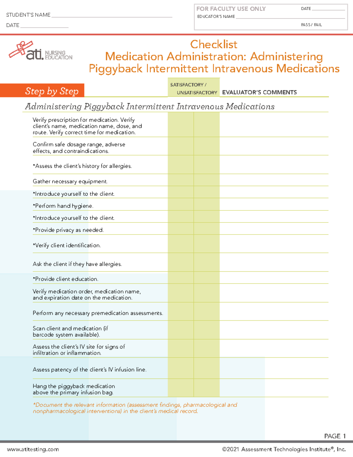 IV Piggyback Medication Administration