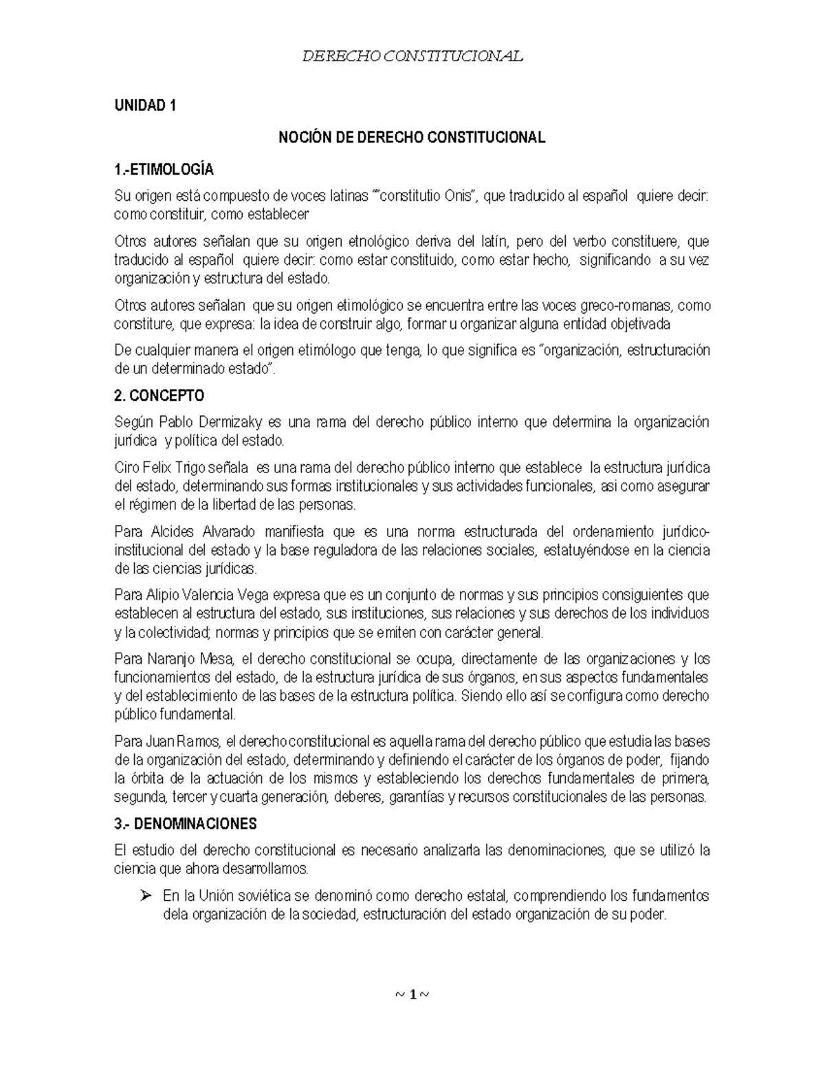 Compendio DE Derecho Constitucional 2022 - UNIDAD 1 NOCI”N DE DERECHO ...