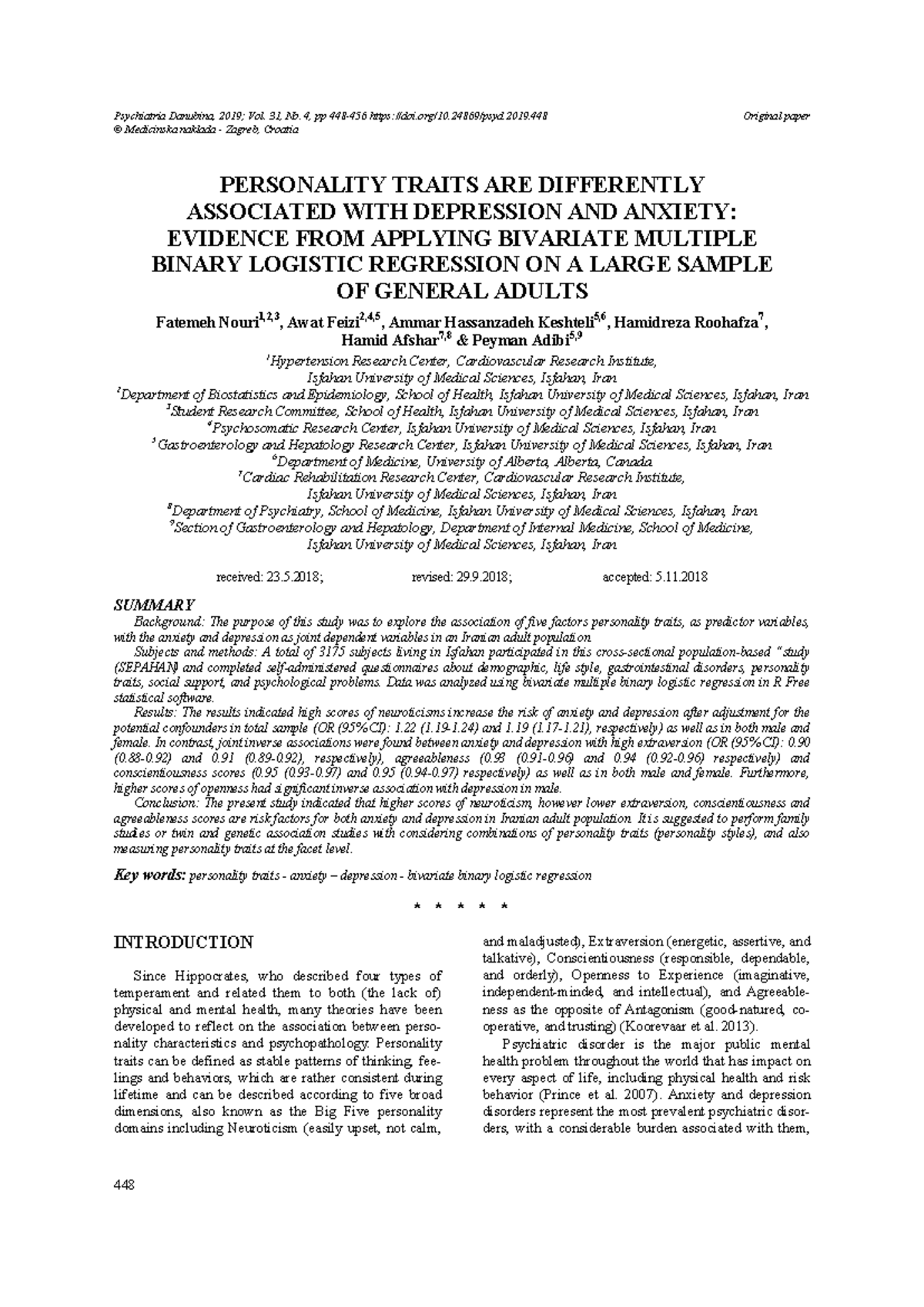 Google - Paper - Psychiatria Danubina, 2019; Vol. 31, No. 4, pp 448-456 ...