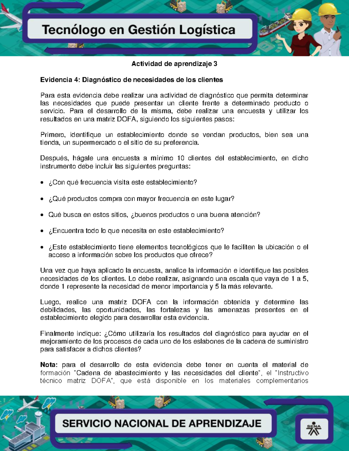 Evidencia 4 Diagnostico de necesidades de los clientes - Actividad de ...