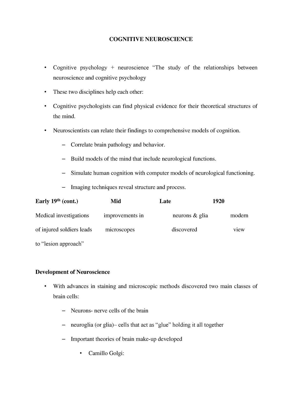 cognitive neuroscience personal statement