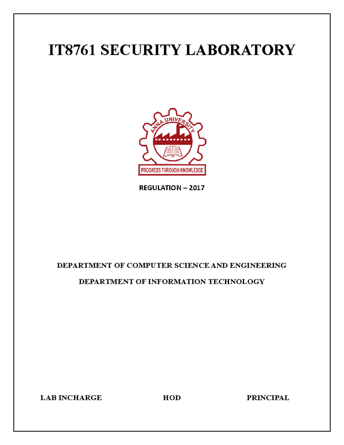 IT8761 Security Laboratory Manual IT8761 SECURITY LABORATORY