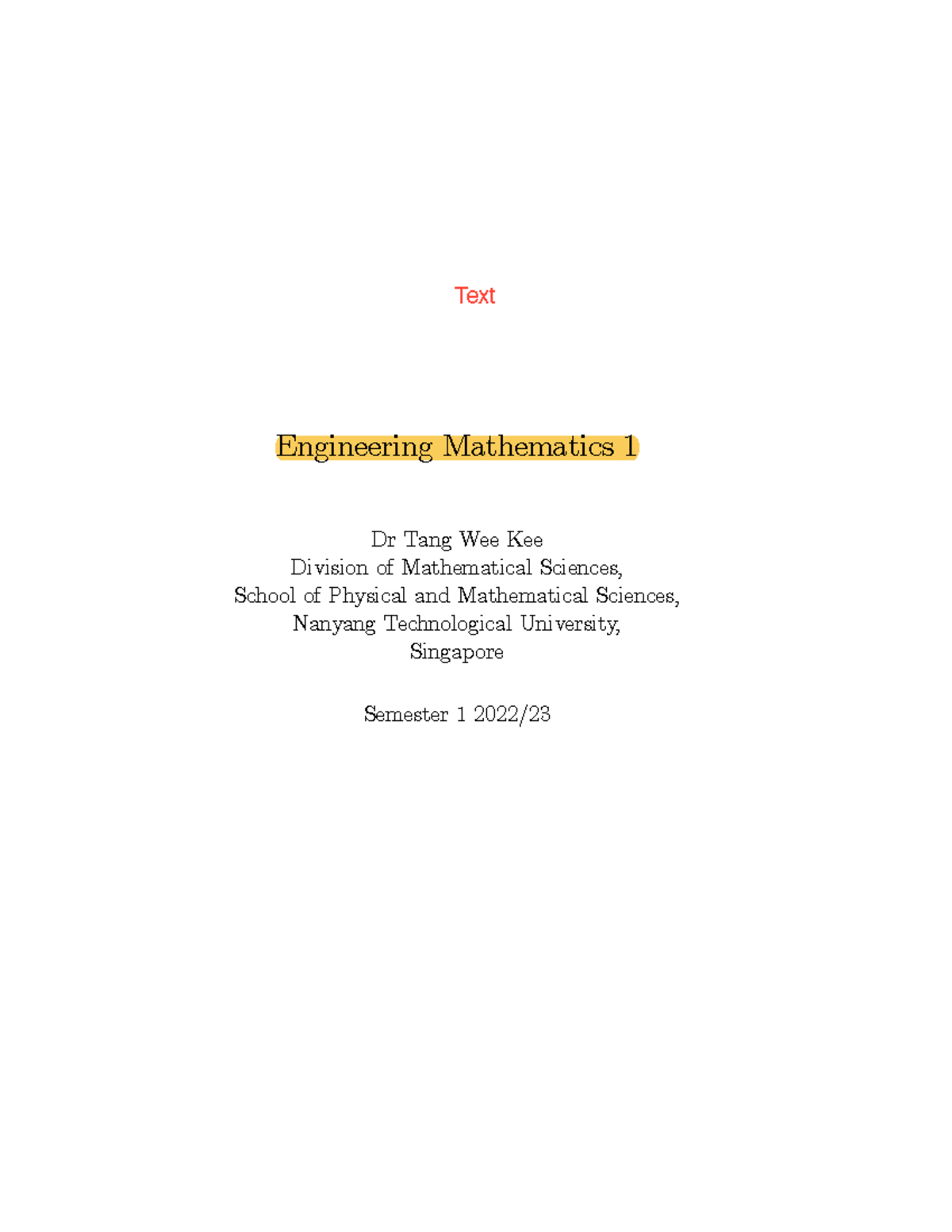Engineering mathematics lecture notes 2022 part 1 copy engineering