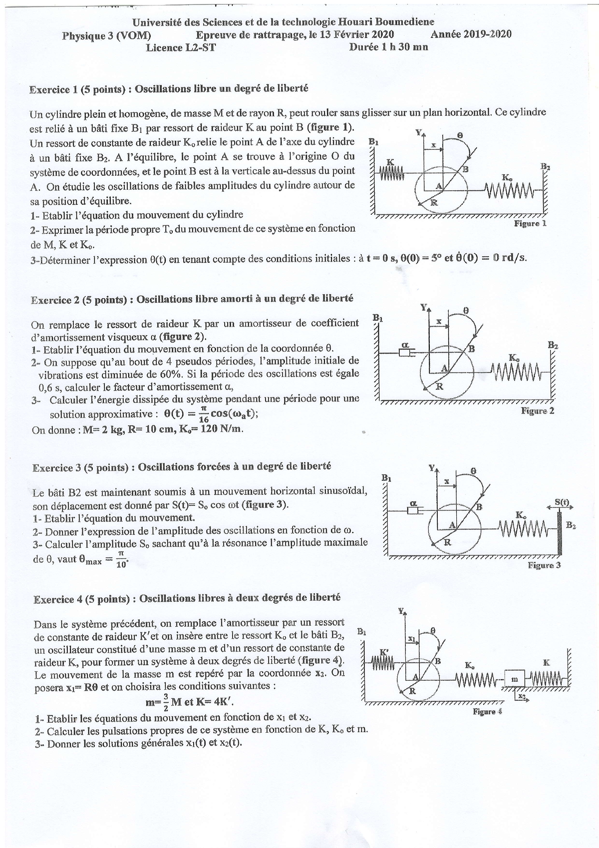 Examen 5 Ondes Et Vibration - ####### Université Des Sciences Et De La ...