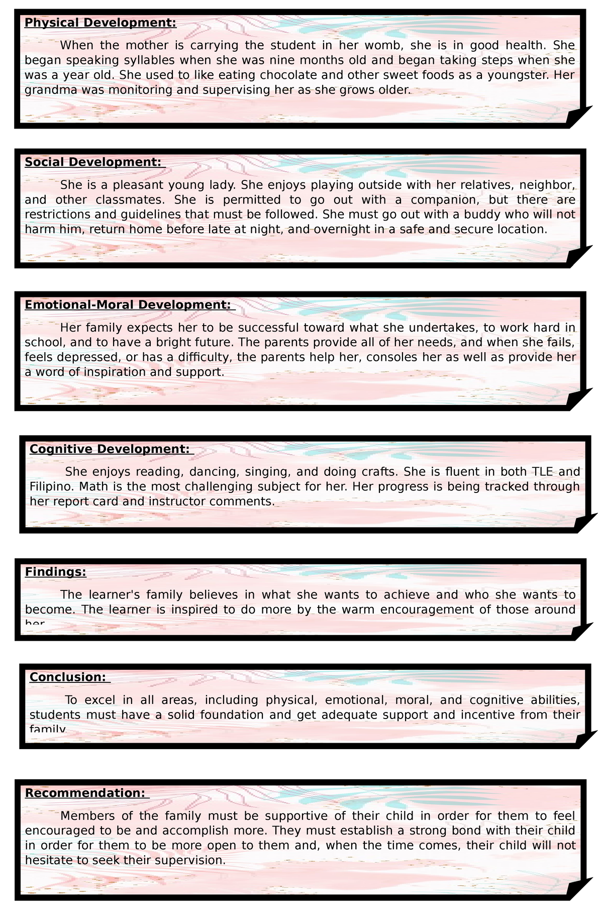 Fs 1 4-6 - these are my notes - Physical Development: When the mother ...