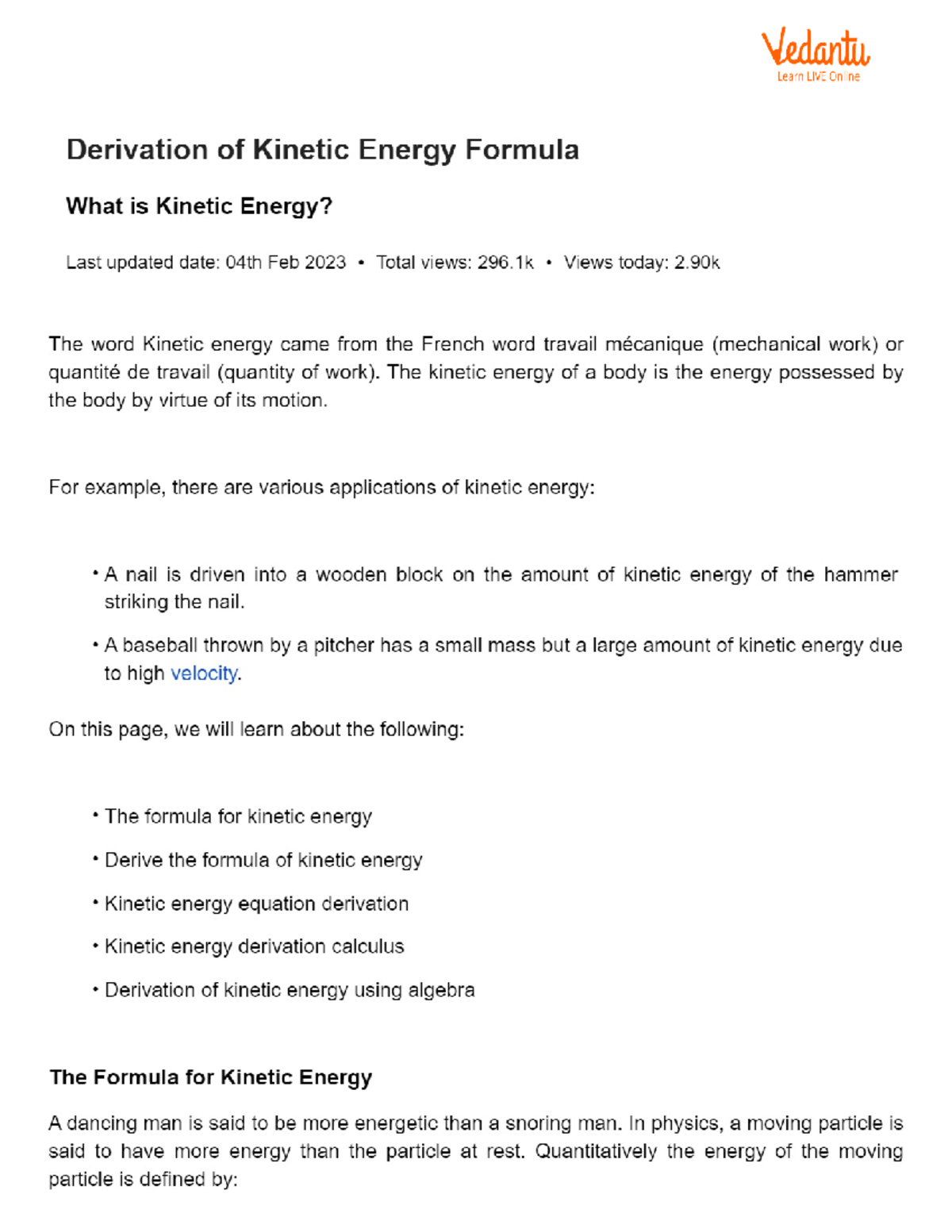 derivation-of-kinetic-energy-formula-b-tech-cse-studocu