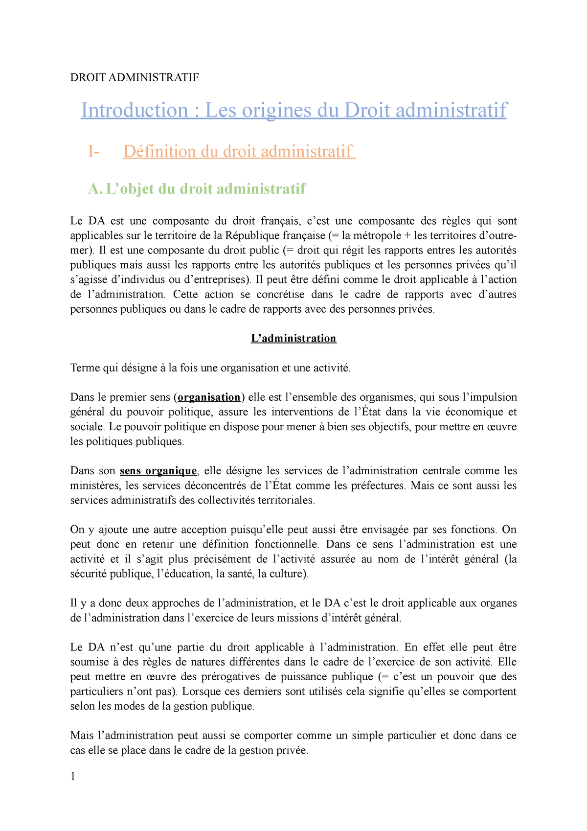 dissertation sur la definition du droit administratif